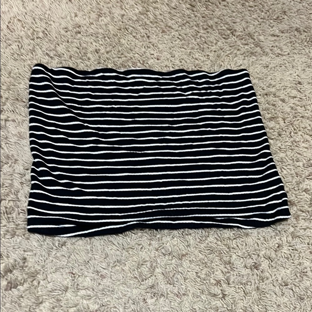 *American Eagle Black and White Striped Tube Top